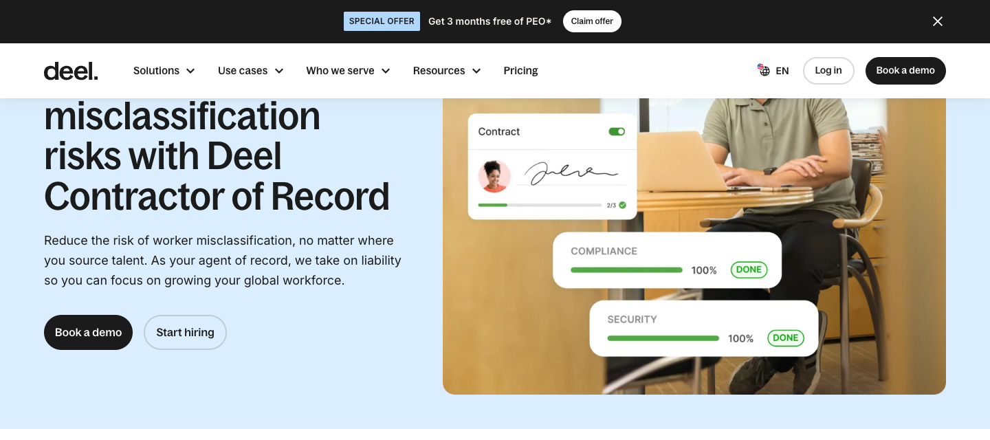 Deel Contractor of Record: official vendor illustrated worker compliance and onboarding example