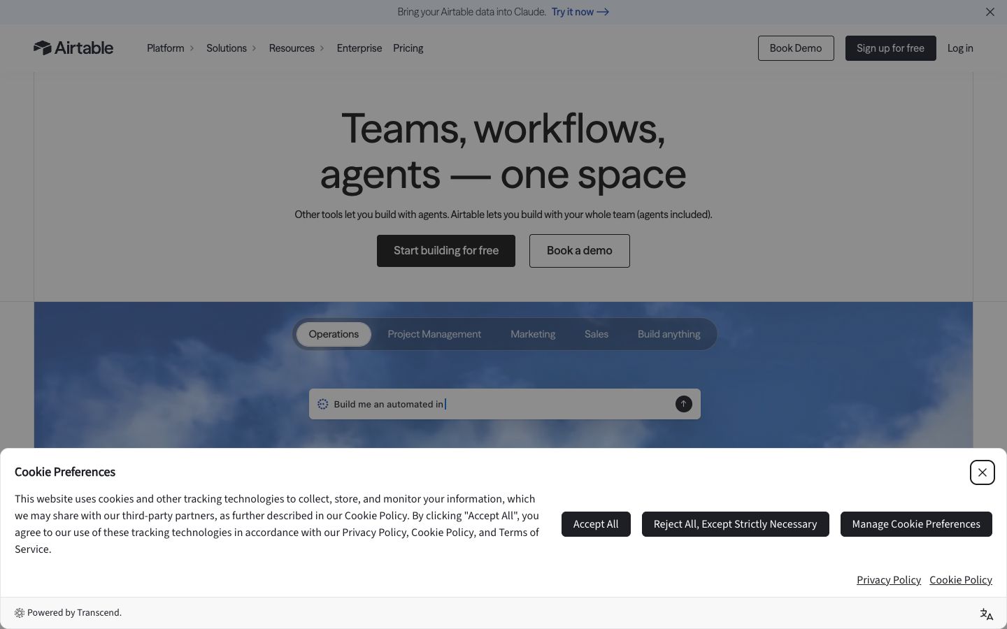 Airtable — official public product website screenshot, October 2026