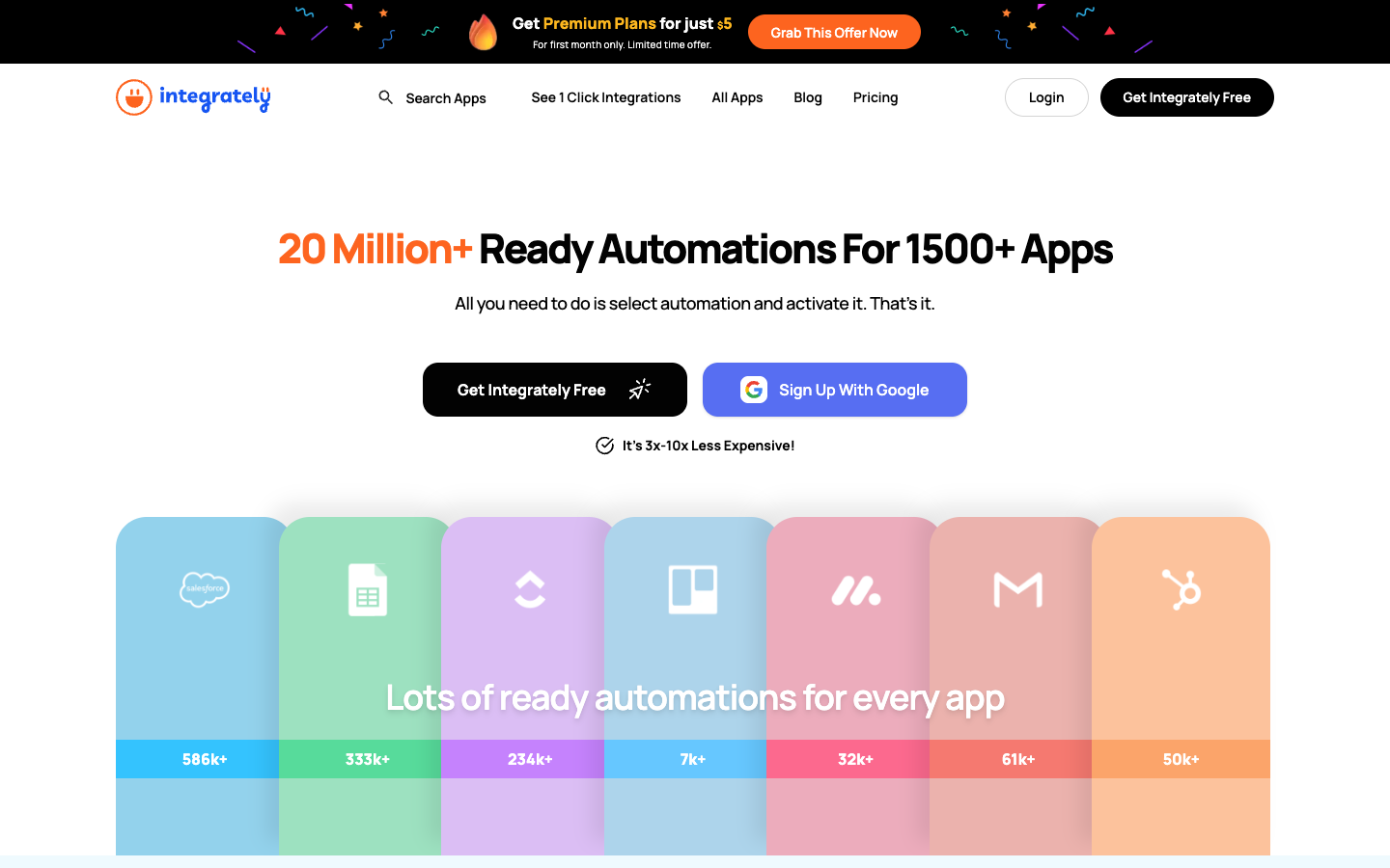 Integrately — official public product website screenshot, October 2026
