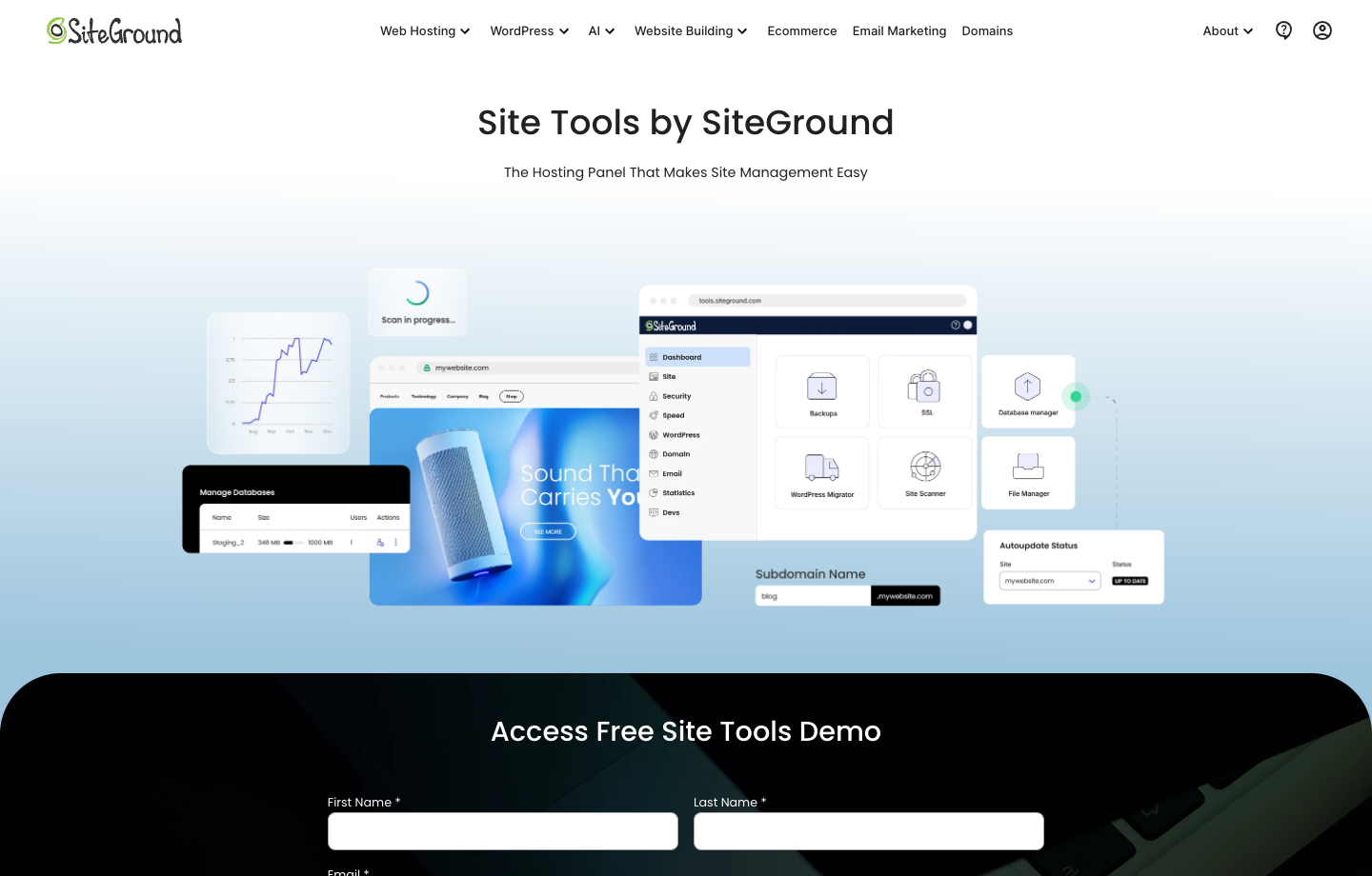 SiteGround official Site Tools public product page, October 2026