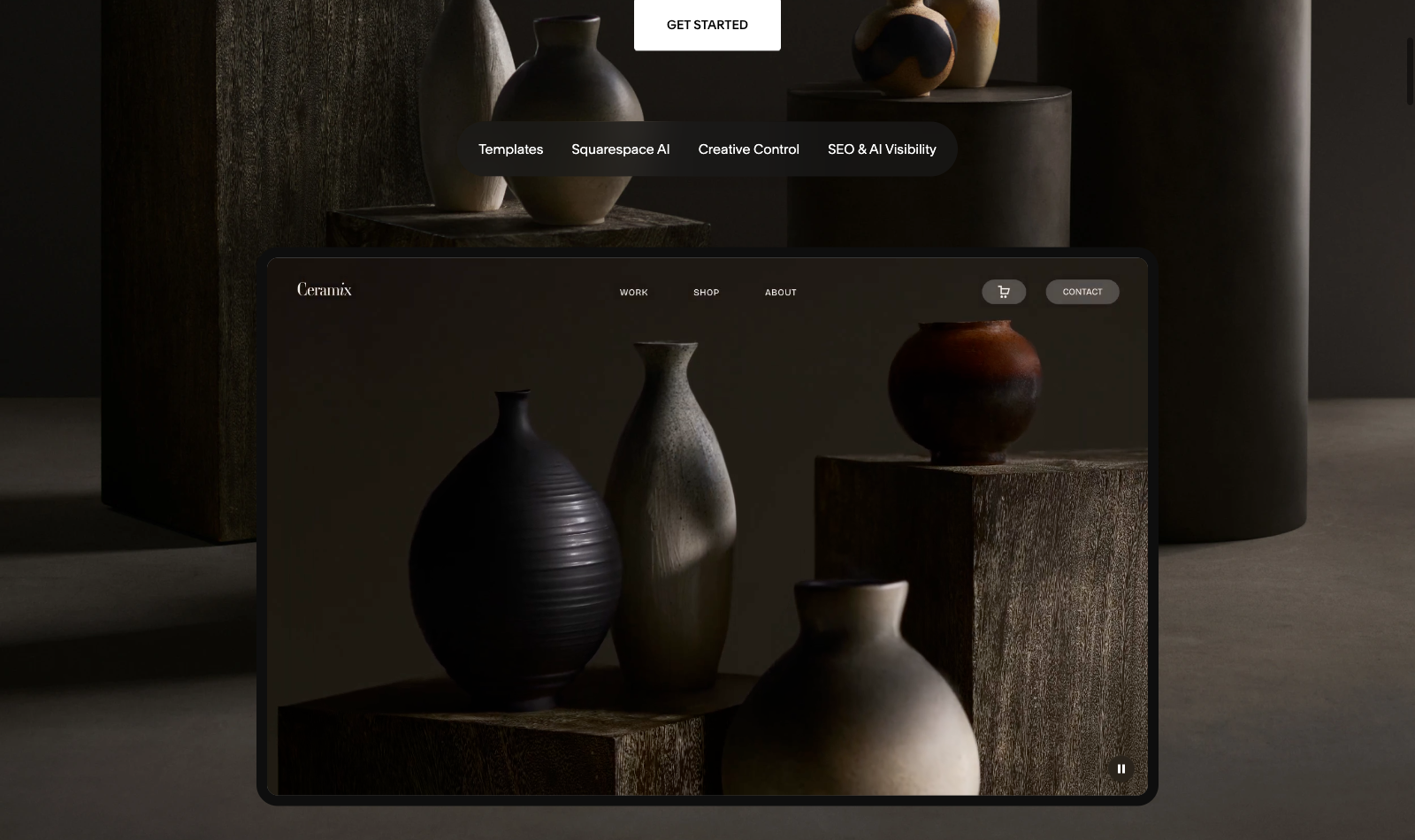 Squarespace official website design showcase, public promotional page October 16, 2026