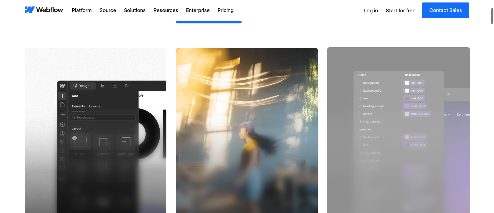 Official public Webflow Designer preview and visual design controls, October 2026